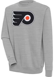 Antigua Philadelphia Flyers Mens Grey Victory Long Sleeve Crew Sweatshirt