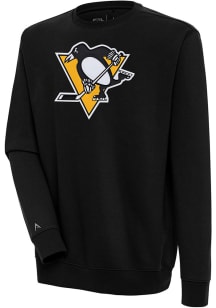 Antigua Pittsburgh Penguins Mens Black Victory Long Sleeve Crew Sweatshirt