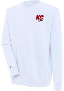 Antigua Kansas City Chiefs Mens White Victory Long Sleeve Crew Sweatshirt