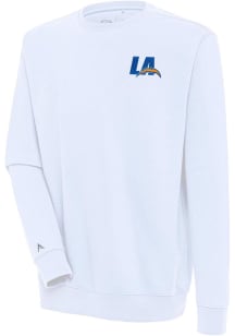 Antigua Los Angeles Chargers Mens White Victory Long Sleeve Crew Sweatshirt