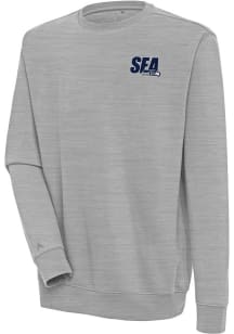 Antigua Seattle Seahawks Mens Grey Victory Long Sleeve Crew Sweatshirt