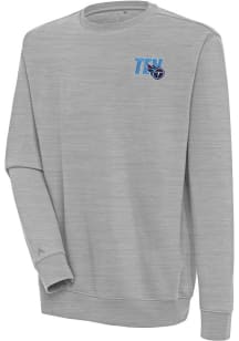 Antigua Tennessee Titans Mens Grey Victory Long Sleeve Crew Sweatshirt