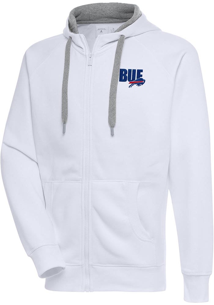 Antigua Buffalo Bills Women's White Metallic Logo Victory Long Sleeve Full Zip Jacket, White, 52% Cot / 48% Poly, Size M, Rally House