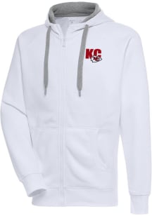 Antigua Kansas City Chiefs Mens White Victory Long Sleeve Full Zip Jacket