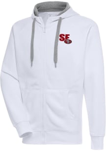 Antigua San Francisco 49ers Mens White Victory Long Sleeve Full Zip Jacket
