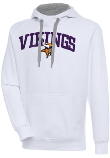 Antigua Minnesota Vikings Mens White Chenille Logo Victory Long Sleeve Hoodie
