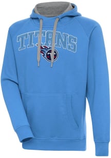 Antigua Tennessee Titans Mens Light Blue Chenille Logo Victory Long Sleeve Hoodie