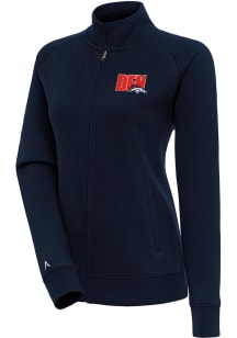 Antigua Denver Broncos Womens Navy Blue Victory Long Sleeve Full Zip Jacket