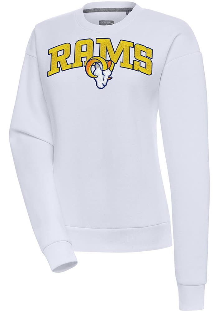 Women's Antigua Black/White Los Angeles Rams Play Long Sleeve T