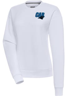 Antigua Carolina Panthers Womens White Victory Crew Sweatshirt