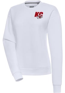 Antigua Kansas City Chiefs Womens White Victory Crew Sweatshirt