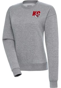 Antigua Kansas City Chiefs Womens Grey Victory Crew Sweatshirt