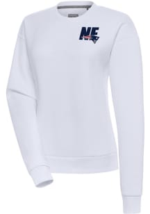 Antigua New England Patriots Womens White Victory Crew Sweatshirt