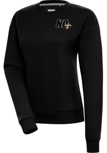 Antigua New Orleans Saints Womens Black Victory Crew Sweatshirt
