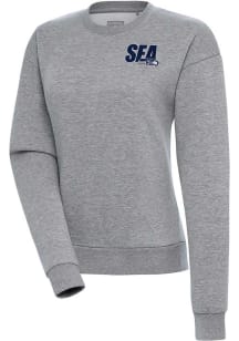 Antigua Seattle Seahawks Womens Grey Victory Crew Sweatshirt