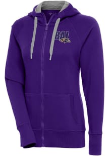 Antigua Baltimore Ravens Womens Purple Victory Long Sleeve Full Zip Jacket