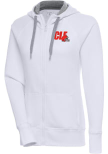 Antigua Cleveland Browns Womens White Victory Long Sleeve Full Zip Jacket