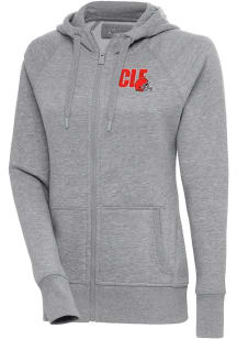 Antigua Cleveland Browns Womens Grey Victory Long Sleeve Full Zip Jacket