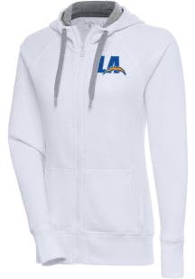 Antigua Los Angeles Chargers Womens White Victory Long Sleeve Full Zip Jacket