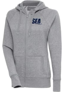 Antigua Seattle Seahawks Womens Grey Victory Long Sleeve Full Zip Jacket