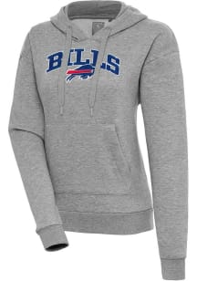 Antigua Buffalo Bills Womens Grey Chenille Logo Victory Long Sleeve Pullover