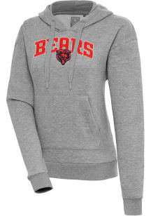 Antigua Chicago Bears Womens Grey Chenille Logo Victory Long Sleeve Pullover