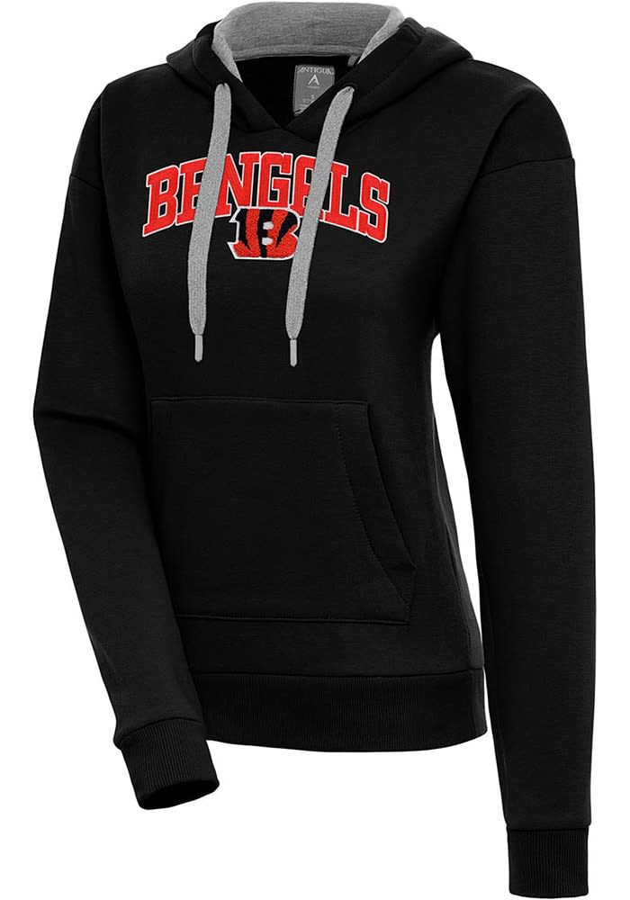 Antigua Cincinnati Bengals Women's Black Victory Chenille Pullover