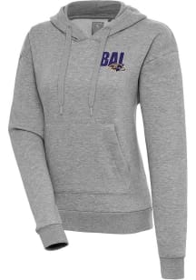 Antigua Baltimore Ravens Womens Grey Victory Hooded Sweatshirt