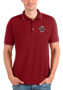 Antigua Boston College Eagles Mens Red Affluent Short Sleeve Polo