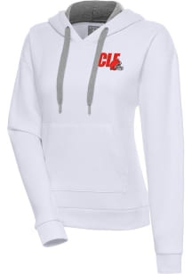 Antigua Cleveland Browns Womens White Victory Hooded Sweatshirt