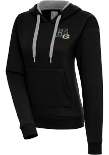 Antigua Green Bay Packers Womens Black Victory Hooded Sweatshirt