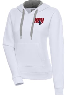 Antigua Houston Texans Womens White Victory Hooded Sweatshirt