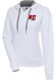 Antigua Kansas City Chiefs Womens White Victory Hooded Sweatshirt
