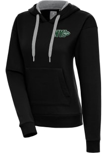 Antigua New York Jets Womens Black Victory Hooded Sweatshirt