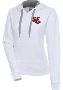 Antigua San Francisco 49ers Womens White Victory Hooded Sweatshirt