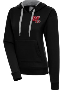 Antigua San Francisco 49ers Womens Black Victory Hooded Sweatshirt