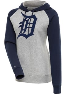 Antigua Detroit Tigers Womens Grey Victory Hooded Sweatshirt