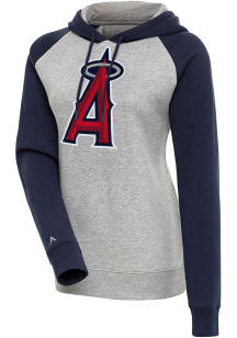 Antigua Los Angeles Angels Womens Grey Victory Hooded Sweatshirt