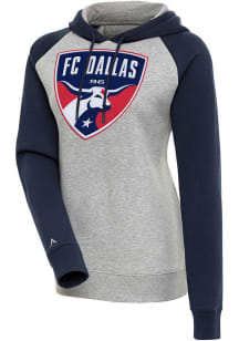 Antigua FC Dallas Womens Grey Victory Hooded Sweatshirt