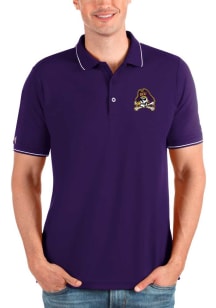 Antigua East Carolina Pirates Mens Purple Affluent Short Sleeve Polo