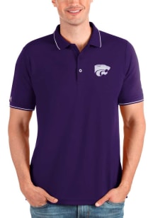 Antigua K-State Wildcats Mens Purple Affluent Short Sleeve Polo