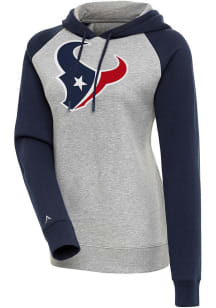 Antigua Houston Texans Womens Grey Victory Hooded Sweatshirt