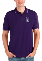 Antigua Northwestern Wildcats Mens Purple Affluent Short Sleeve Polo