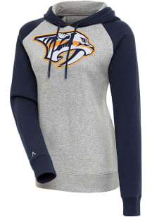 Antigua Nashville Predators Womens Grey Victory Hooded Sweatshirt
