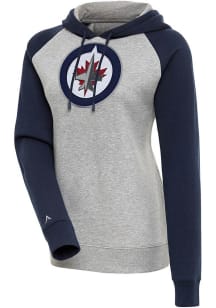 Antigua Winnipeg Jets Womens Grey Victory Hooded Sweatshirt