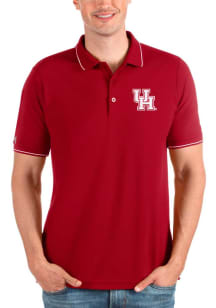 Antigua Houston Cougars Mens Red Affluent Short Sleeve Polo