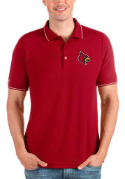 Antigua Louisville Cardinals Mens Red Affluent Short Sleeve Polo