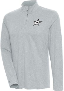 Antigua Dallas Stars Womens Grey Metallic Logo Confront 1/4 Zip Pullover