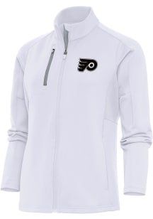 Antigua Philadelphia Flyers Womens White Metallic Logo Generation Light Weight Jacket