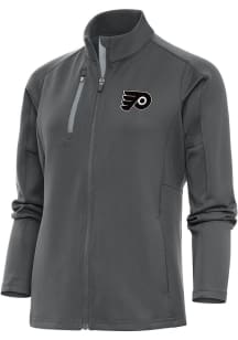 Antigua Philadelphia Flyers Womens Grey Metallic Logo Generation Light Weight Jacket
